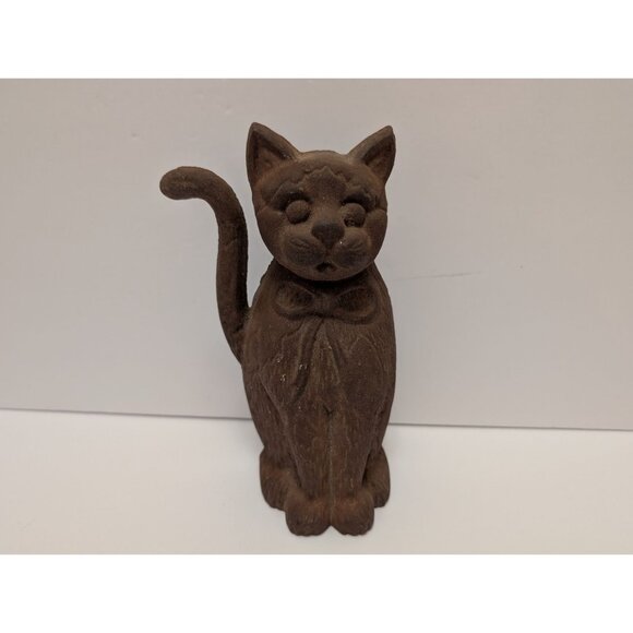 Rustic Cast Iron Cat Figurine Door Stop Decorative Sculpture For Home Garden - Picture 1 of 7